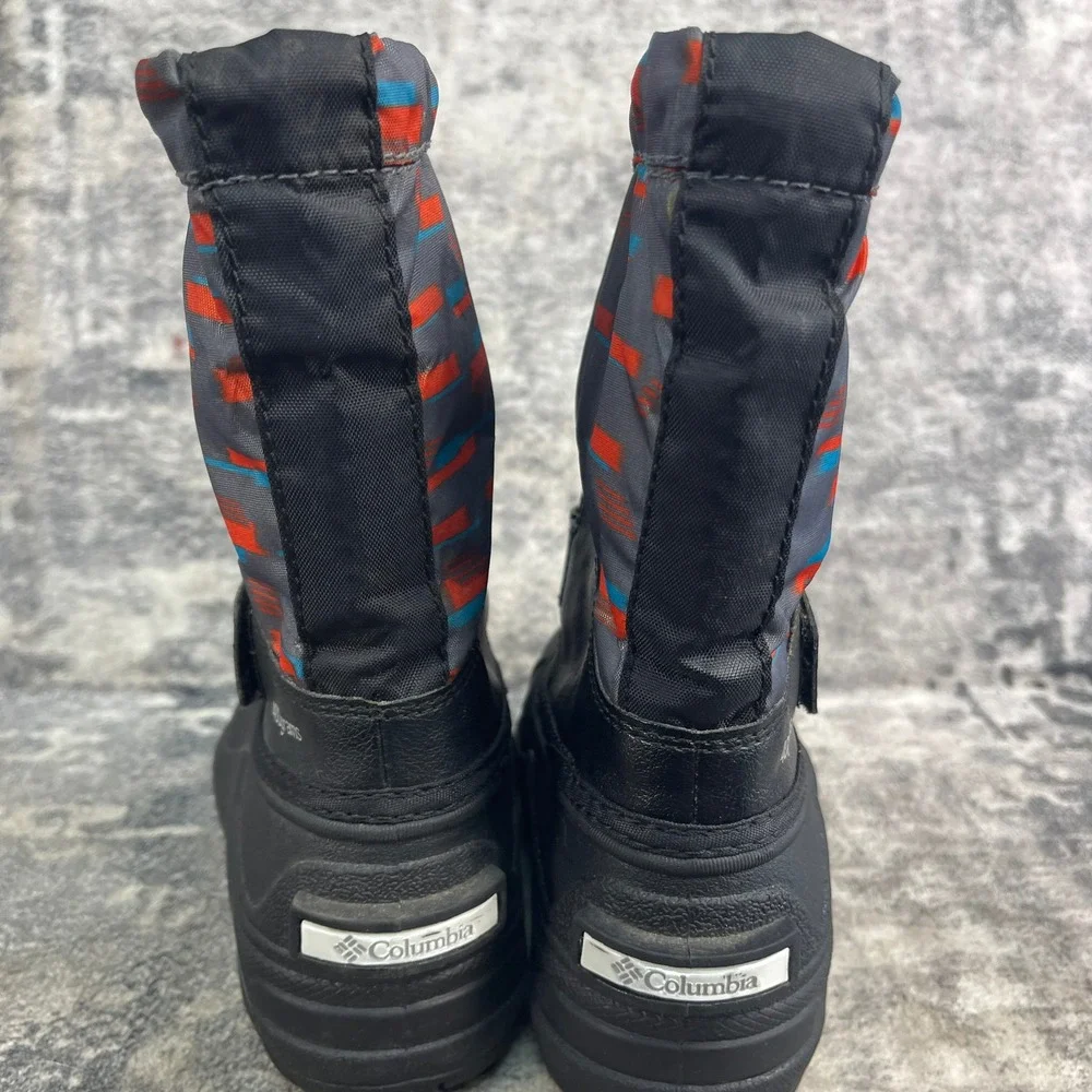 Columbia Boys Size 10 Powder Bug Forty Snow Boots Waterproof Gray Orange